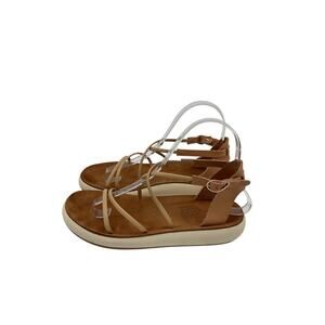 Ancient Greek Sandals Brown Rubber Anastasia Leather Sandals Size 7